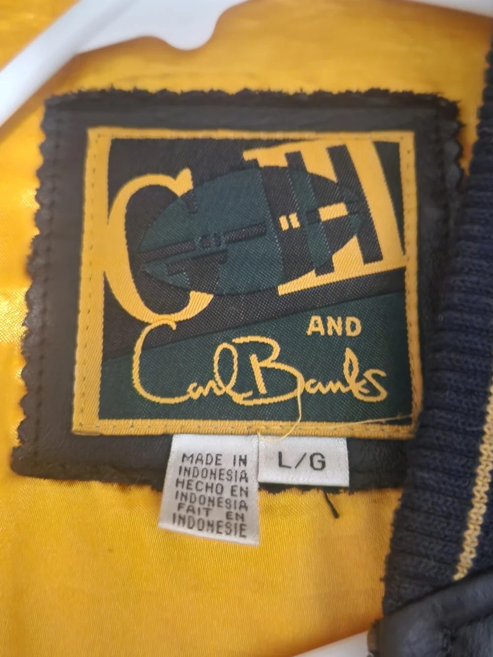 NFL Green Bay Leather Bomber Jacket - Black/Green/Gold